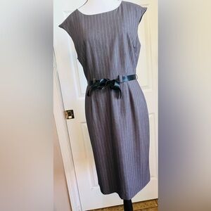 Calvin Klein Grey Pinstripe Sheath Dress, size 10